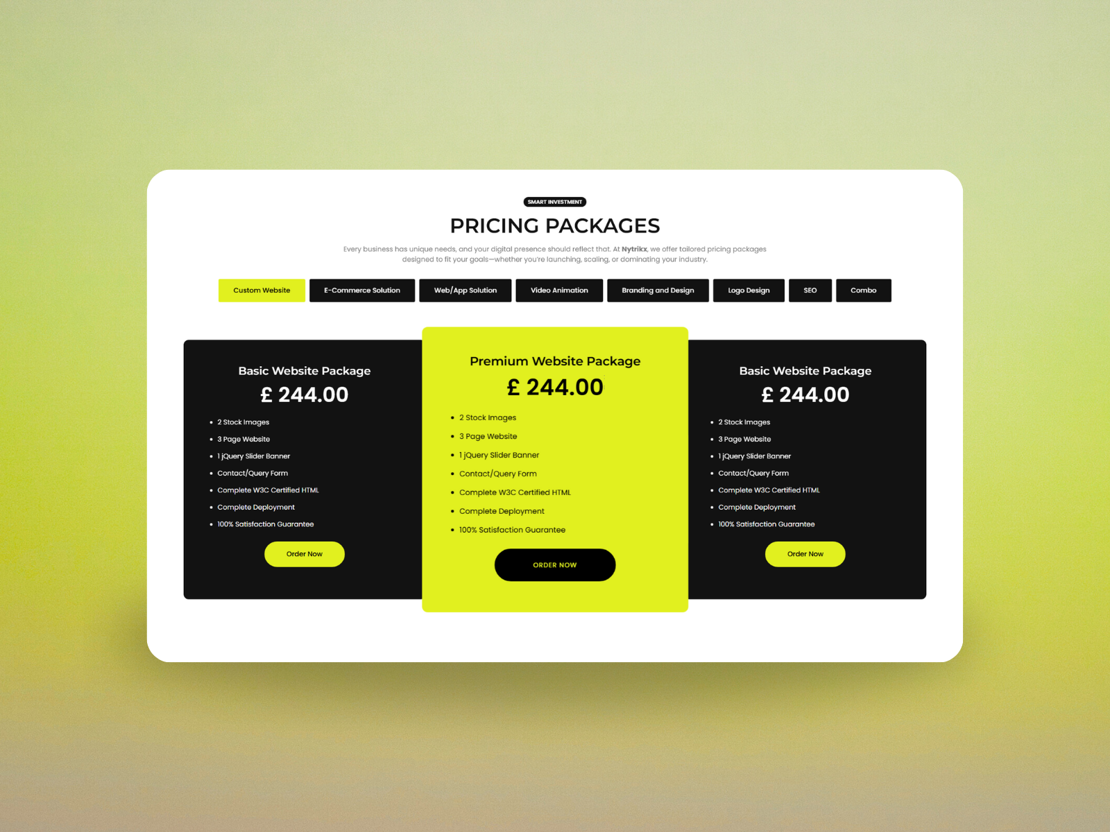 Example of Design & Build Web Component (Elementor)