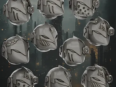 Crusader Pattern Helmets - Raven Guard 3d 3d art 3d model 3d printing 3d sculpting blender design warhammer