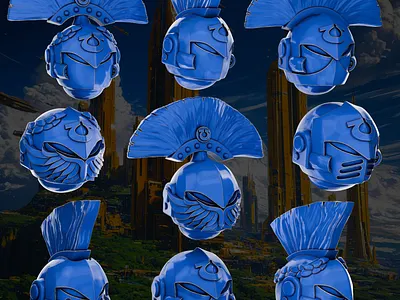 Crusader Pattern Helmets - Ultramarines 3d 3d art 3d model 3d printing 3d sculpting blender design warhammer