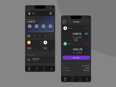 Digital coin app app design graphic design ui ux