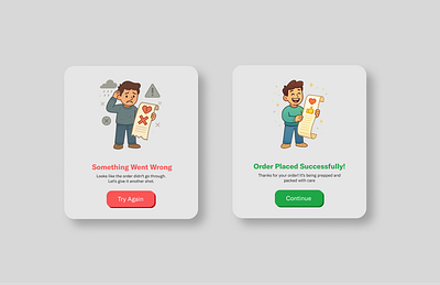 Daily UI 011- Flash Message app daily 100 challenge daily ui design failure figma flash message green illustration order red successful tablet ui ux web