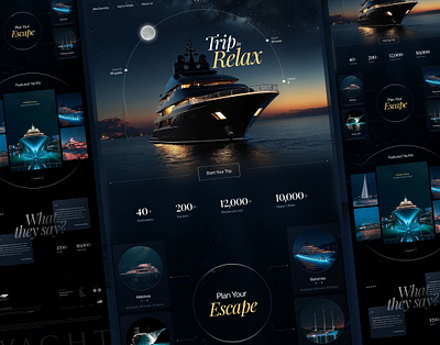 Luxury Service Website Ui | Yacht UI/UX boat landing page luxury luxury service minimal modern premium premium service sailboat sea ship tour ui design uiux ux design yacht yacht rent yacht service yacht ui