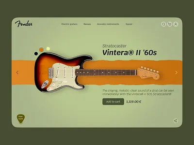 Guitar E-commerce Landing for Fender creativedesign dailydesign ecommercedesign electricguitar fender landingpage productpage prooduct design uidesign uiinspiration uiux uxuidesign visualdesign webdesign
