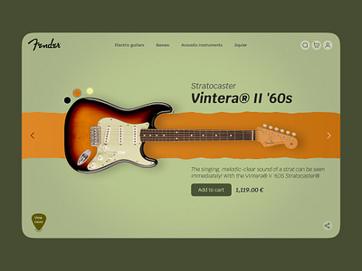 Guitar E-commerce Landing for Fender creativedesign dailydesign ecommercedesign electricguitar fender landingpage productpage prooduct design uidesign uiinspiration uiux uxuidesign visualdesign webdesign