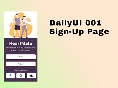 #DailyUI Challenge Sign-Up Page for Charity Mobile App ui
