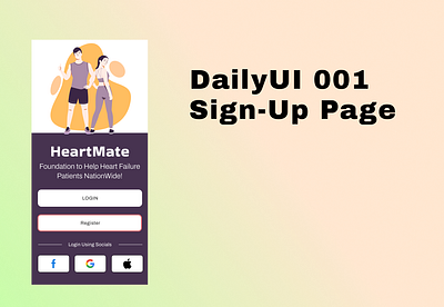 #DailyUI Challenge Sign-Up Page for Charity Mobile App ui