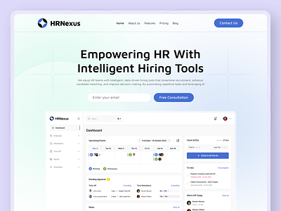 HR Management Web Header applicant b2b career crm design employee employee management hiring hr hr management human resource jobhunter jobseeker landing page minimal saas startup ui ux website