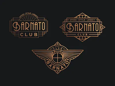 BARNATO CLUB logo concepts. artwork bentley brand identity creative design graphic design illustration illustrator lineart logo
