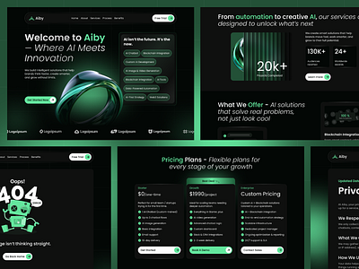 Aiby - AI agency landing page aiagency blockchain chatbots clean design homepage hp landing page ui uidesign uiux uxdesign webdesign website