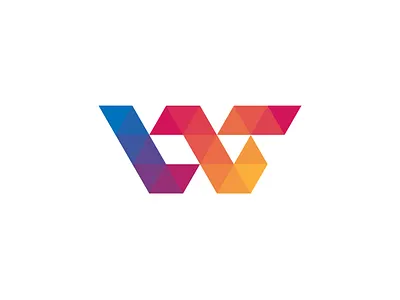 Modern abstract Letter W with simple low poly triangle poly advertising art business cards design graphic design low poly logo poly logo w logo