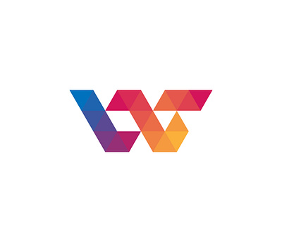 Modern abstract Letter W with simple low poly triangle poly advertising art business cards design graphic design low poly logo poly logo w logo