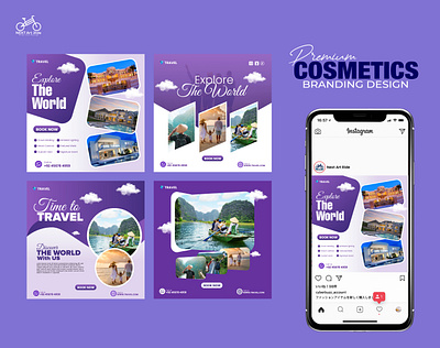 Travel Social Media Posts Design branding designs facebook post design graphic design posts branding posts design social ads social branding social designs social media designs travel ads design travel company branding travel posts design travel social design