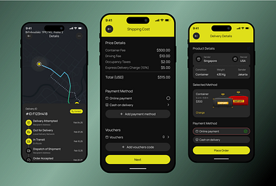Transport & Logistics Mobile App app app design cargo delivery app export import logistics logistics management map mobile app mobile application shipment shipping tracking transport app transportation ui ux