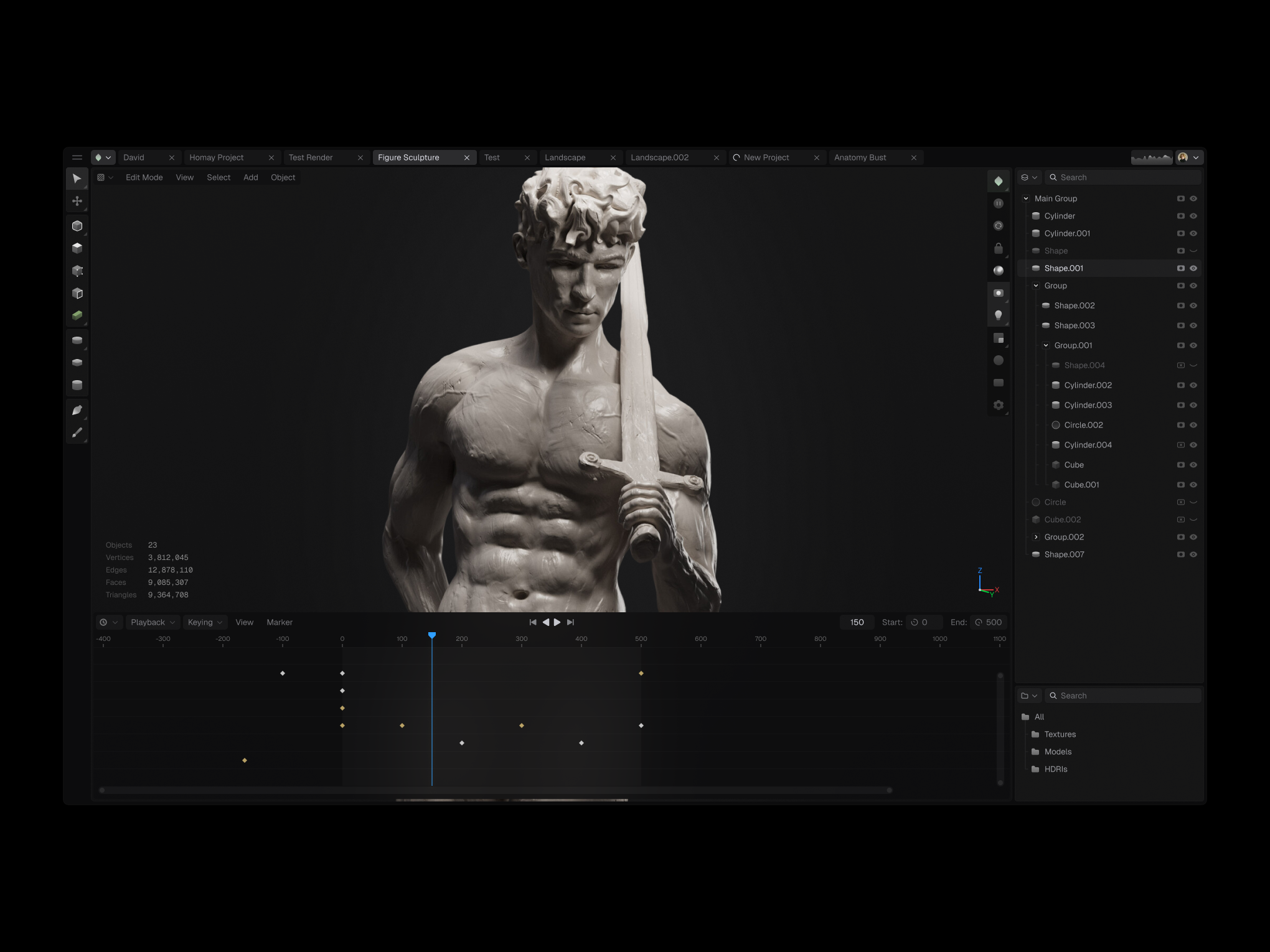 3D Software UI Template 3d autodesk blender blur c4d dark editor figma figma template graphic design layers maya redshift sculpture software timeline tools ui ux web design