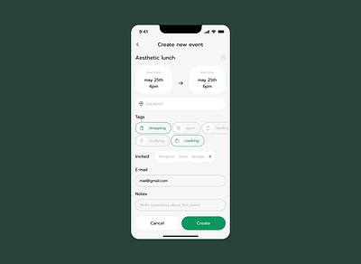 daily ui / 090/ create new create daily ui dailyui design event mobile new ui ux web