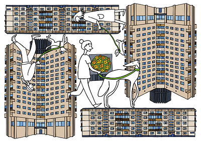 Typical Russian district illustration