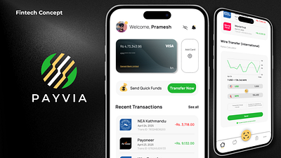 🌍 Payvia – Fintech Mobile App UX Concept app concept figma fintech mobile ui perfect pramesh privacy ui uiux