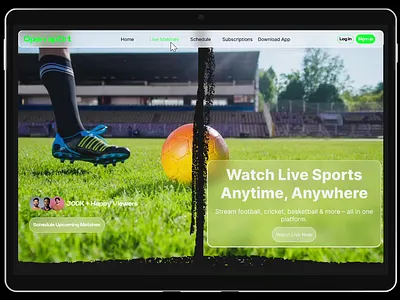 Sports landing page animation hero section marden and clean landing page sports website ui design ux design