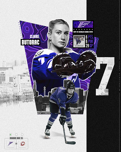 Minnesota Frost Player Poster graphic design hockey sports
