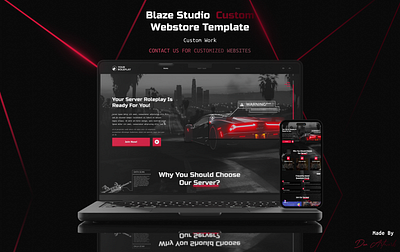 Blaze Studio Fivem I Webstore Template design doartworks doatoprak figma fivem grand theft auto graphic design gta landing page roleplay ui uiux web web design website webstore