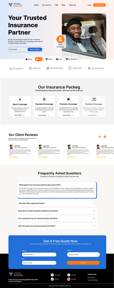 Car Insurance Website figma ui webdesign
