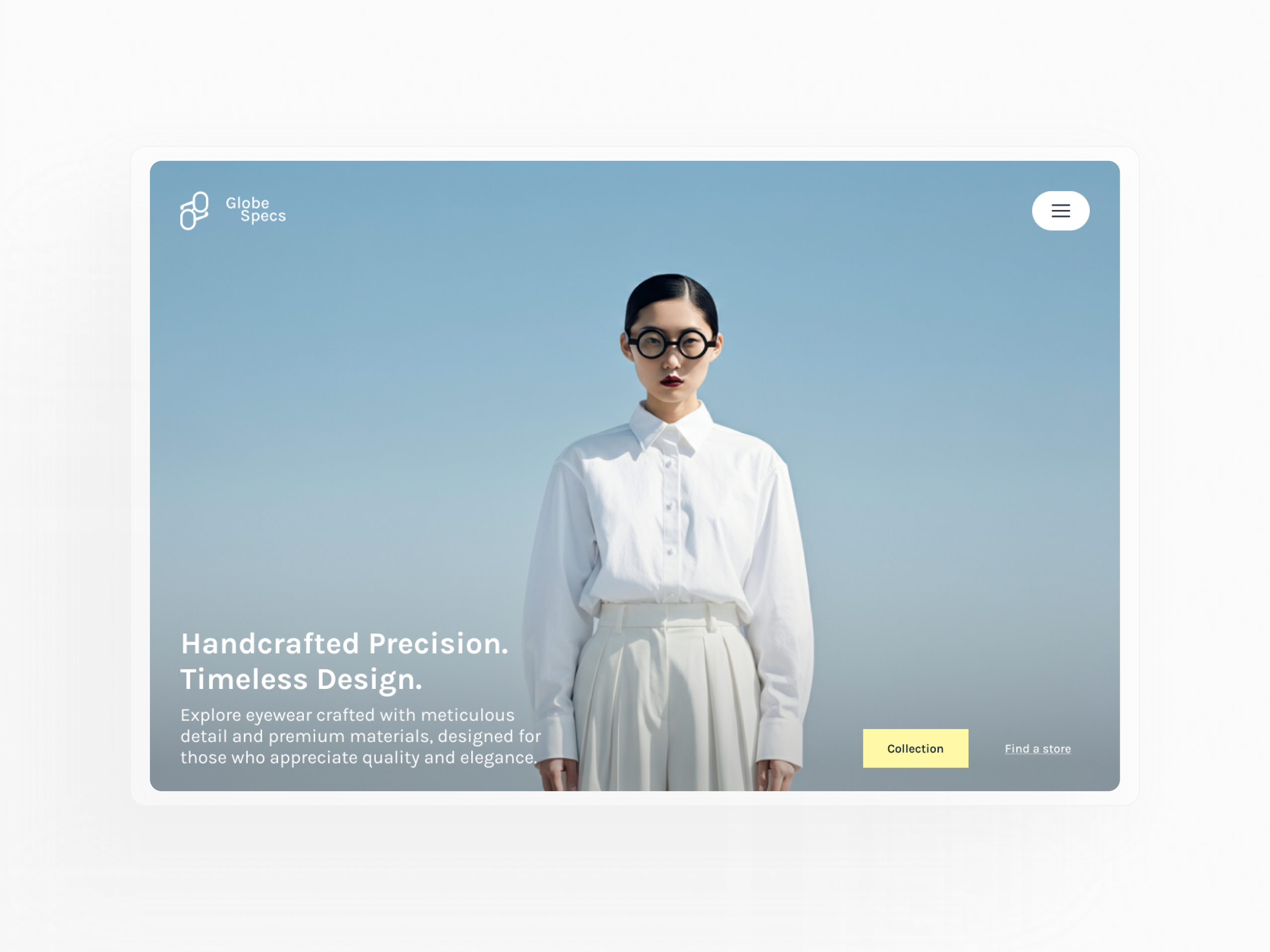 Redesigned GlobeSpecs branding ecommerce glasses logo mobile responsive ui ux website