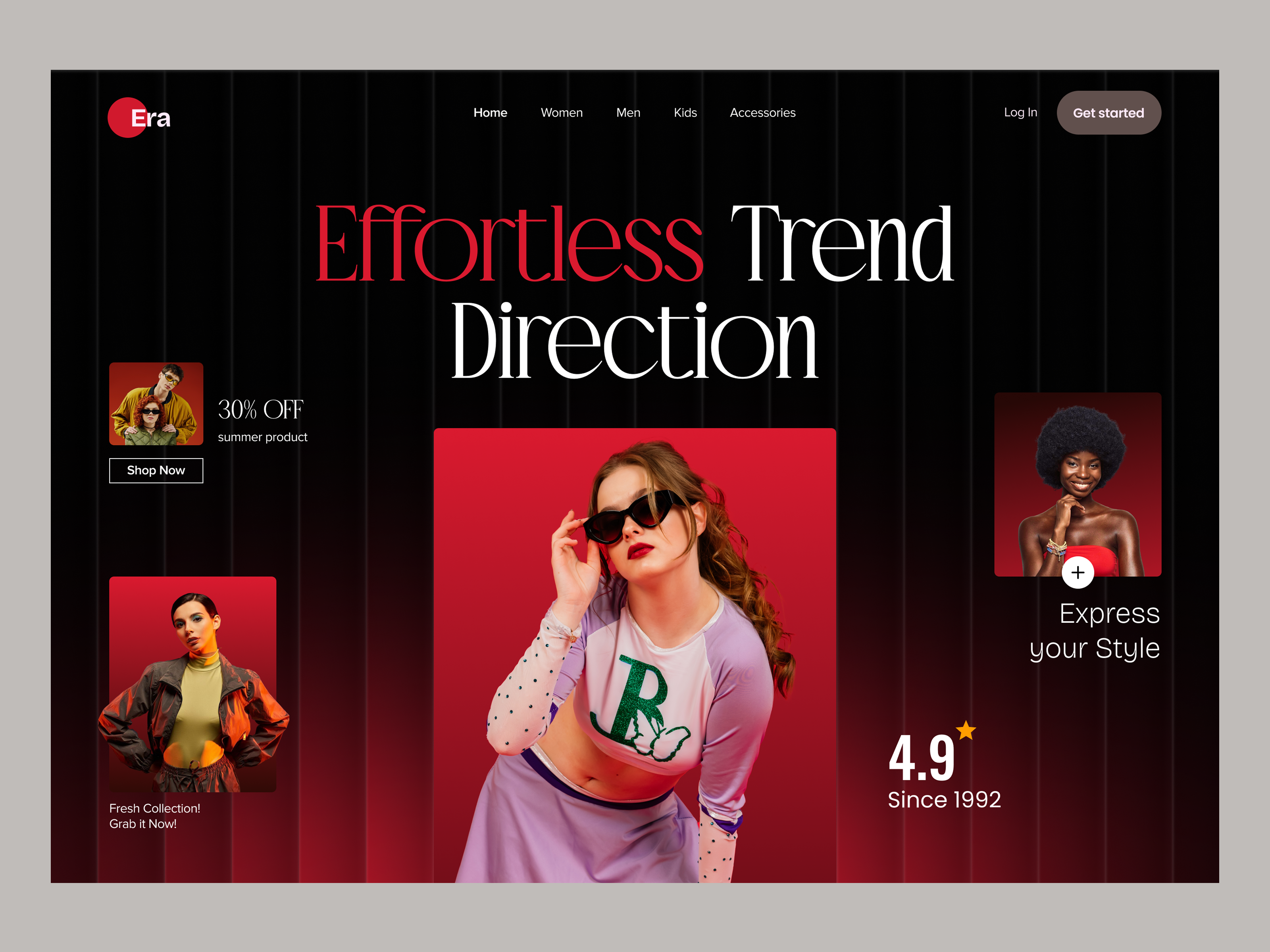 Fashion eCommerce Website Landing Page For ✦ Era behance design best of dribble bold branding bold design cro design dribble showcase ecommerce design fashion tech design fashion ui hero section design modern ui shop now cta trending desgin ui ui animation uiux inspo ux ux for fashion vibrant design webflowinspo