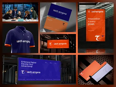 Innovation in Every Pixel – Tech Empire Branding 3d animation brandcollaterals brandidentity branding brandmockup brandsystem dribbbleshots logo logoapplication motion graphics rondesign stationerydesign techbrand ui