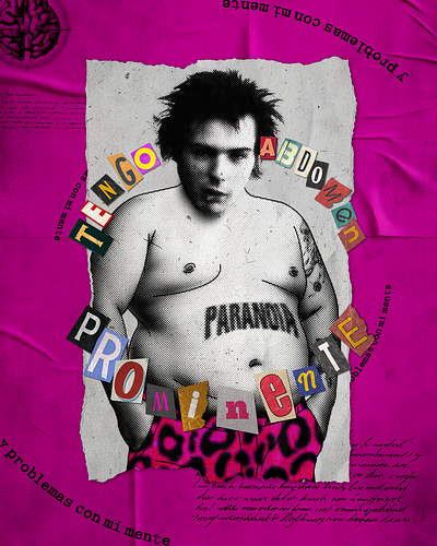 PunkAbecedary - (A) Abdomen Prominente by Paranoia collage composition grid paper poster punk punkrock ransom type vintage