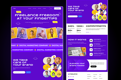 Freelance - Digital Agency Website Landing Page branding design graphic design illustration logo powerpoint presentation template vector