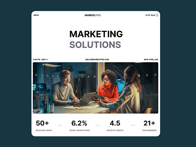 Professional Marketing Landing Page – UX/UI Showcase agency branding graphic design marketing marketing solution ui