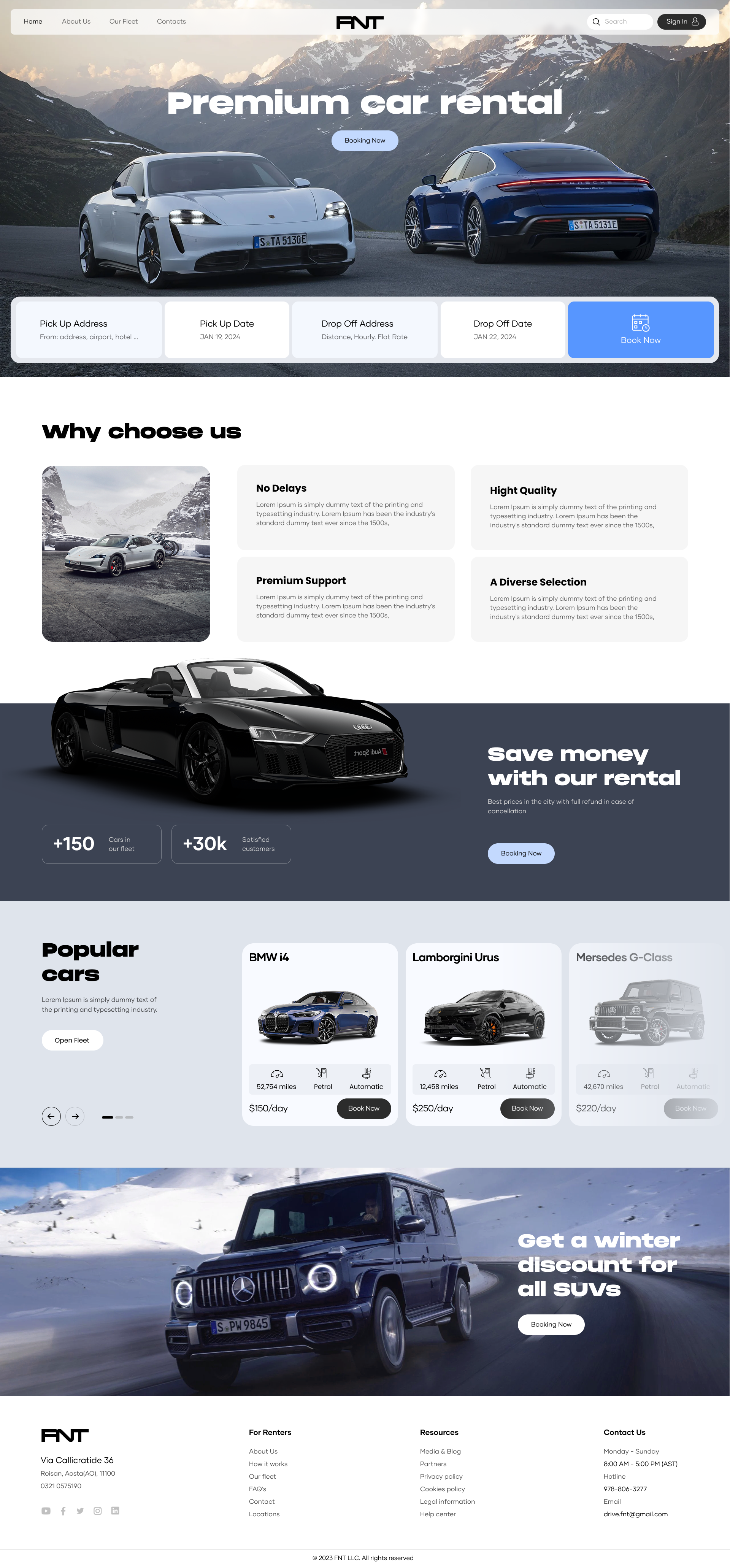 Premium Car Rental Website Design