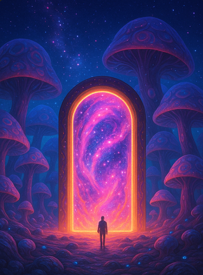Cosmic door in an alien world art cosmicandmushroom cosmin doorincosmo psychoart