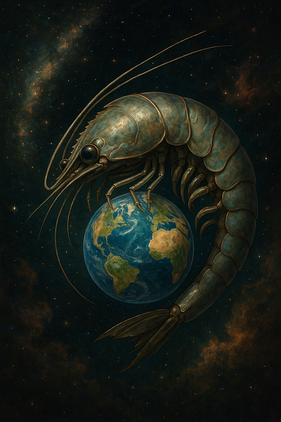 Giant shrimp in space ai earth giantshimpinword giantshmp planet space