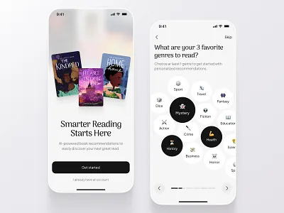 AI Books App Onboarding ai app book clean design ios library mobile onboarding productivity reading ui user interface ux