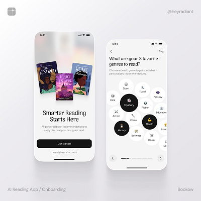 AI Books App Onboarding ai app book clean design ios library mobile onboarding productivity reading ui user interface ux