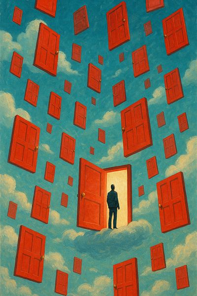 Dance of doors in the clouds art danceofdoors illustration simpoty
