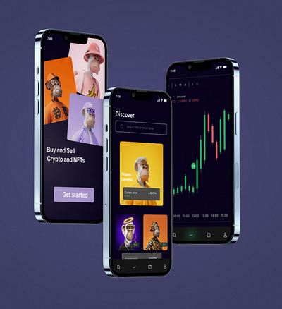Crypto & NFT Trading App UI 3d animation branding graphic design illustration logo motion graphics ui