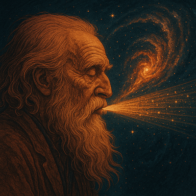 The wisdom of the universe in the rays of light ai art universe wisdom