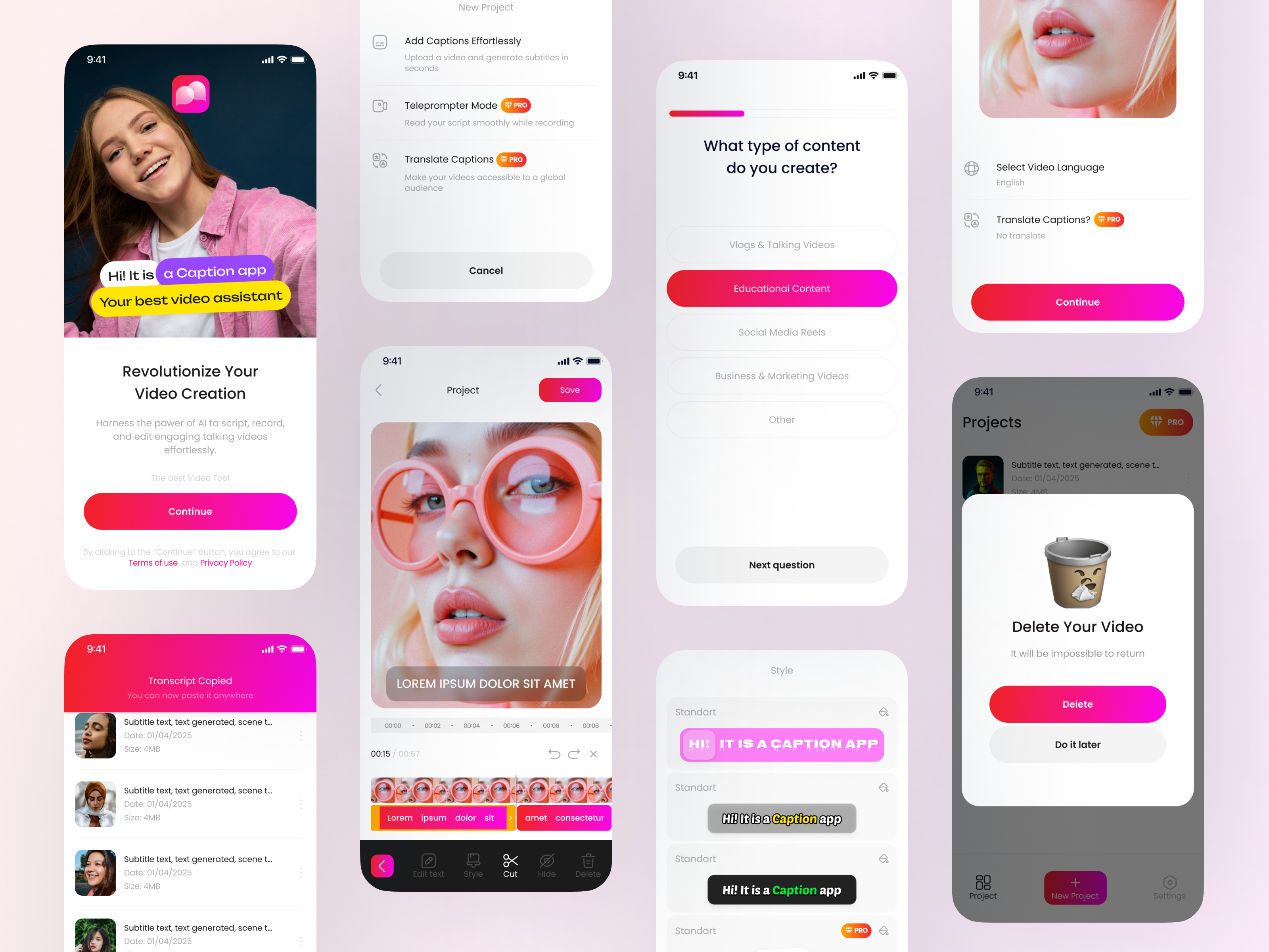 Caption Assistant APP (IOS design) design ios mobil mobileapp ui ux
