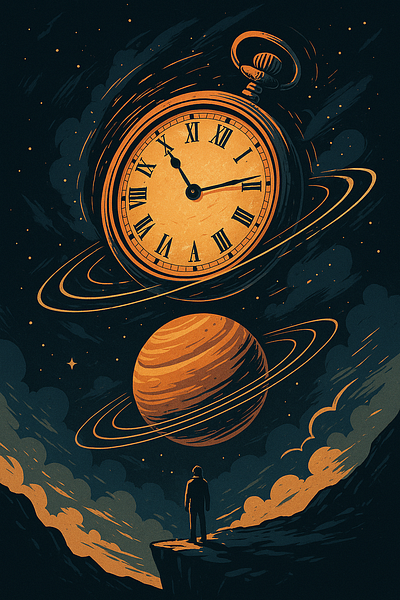Time and space in the night sky logo space styleai time upiter