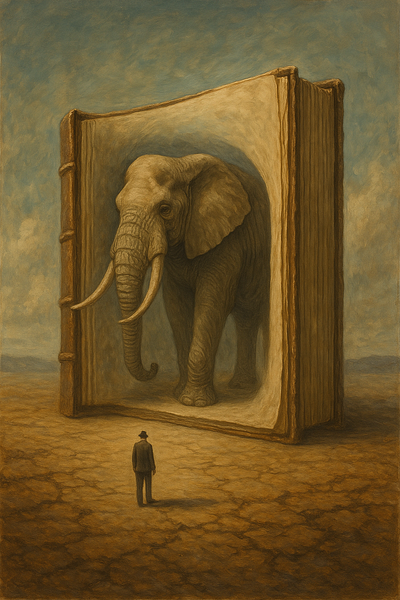 A book with an elephant in the desert book elephant elephantinbook tik