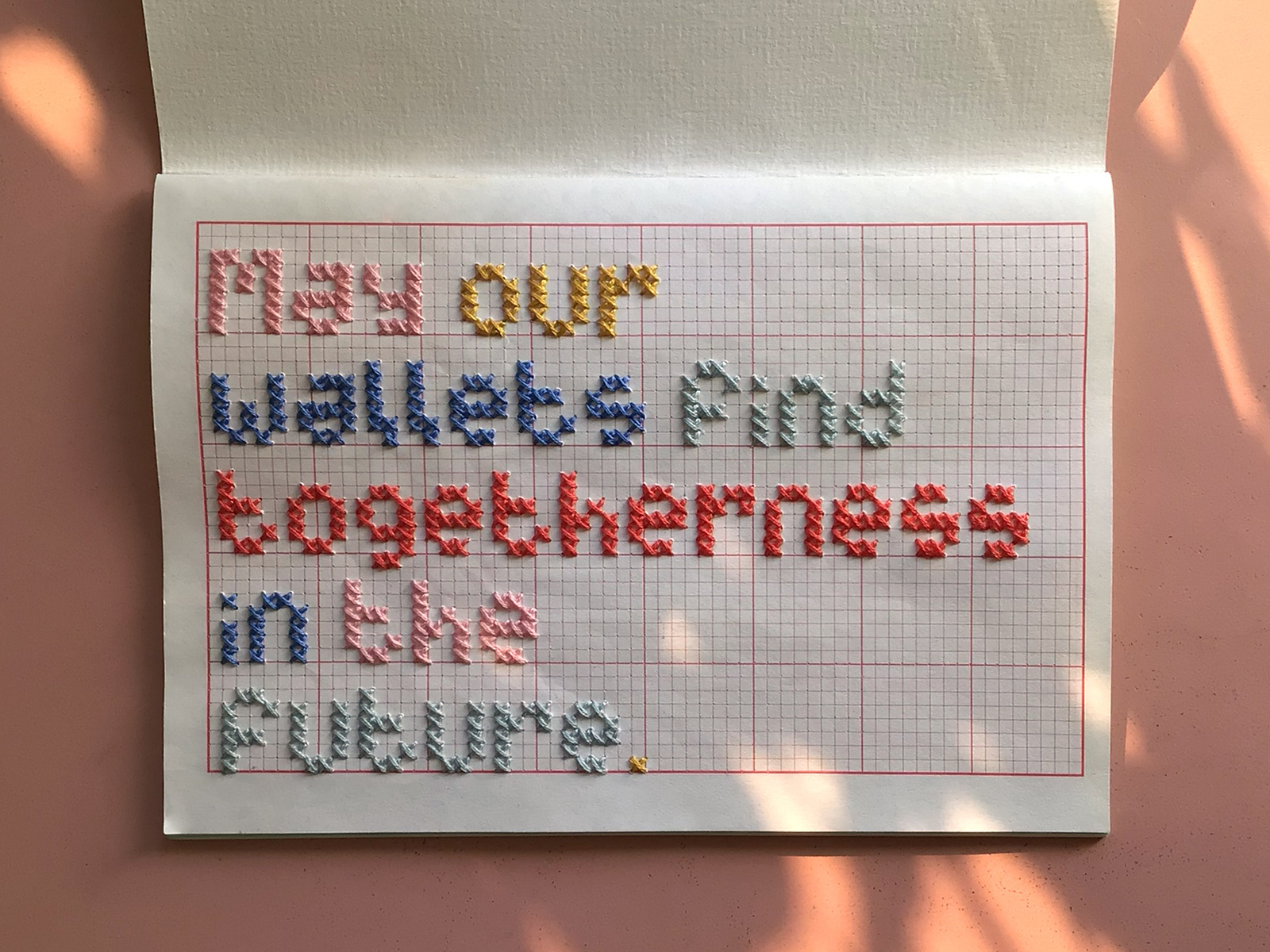 Cross-stitched pixel lettering analogdesign animalcrossing dribbbleweeklywarmup graphpaper lettering pixelart pixeltype typography weeklywarmup