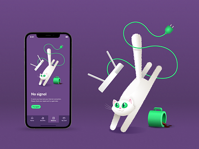 NO SIGNAL Error Screen app character character design figma interface ui vector