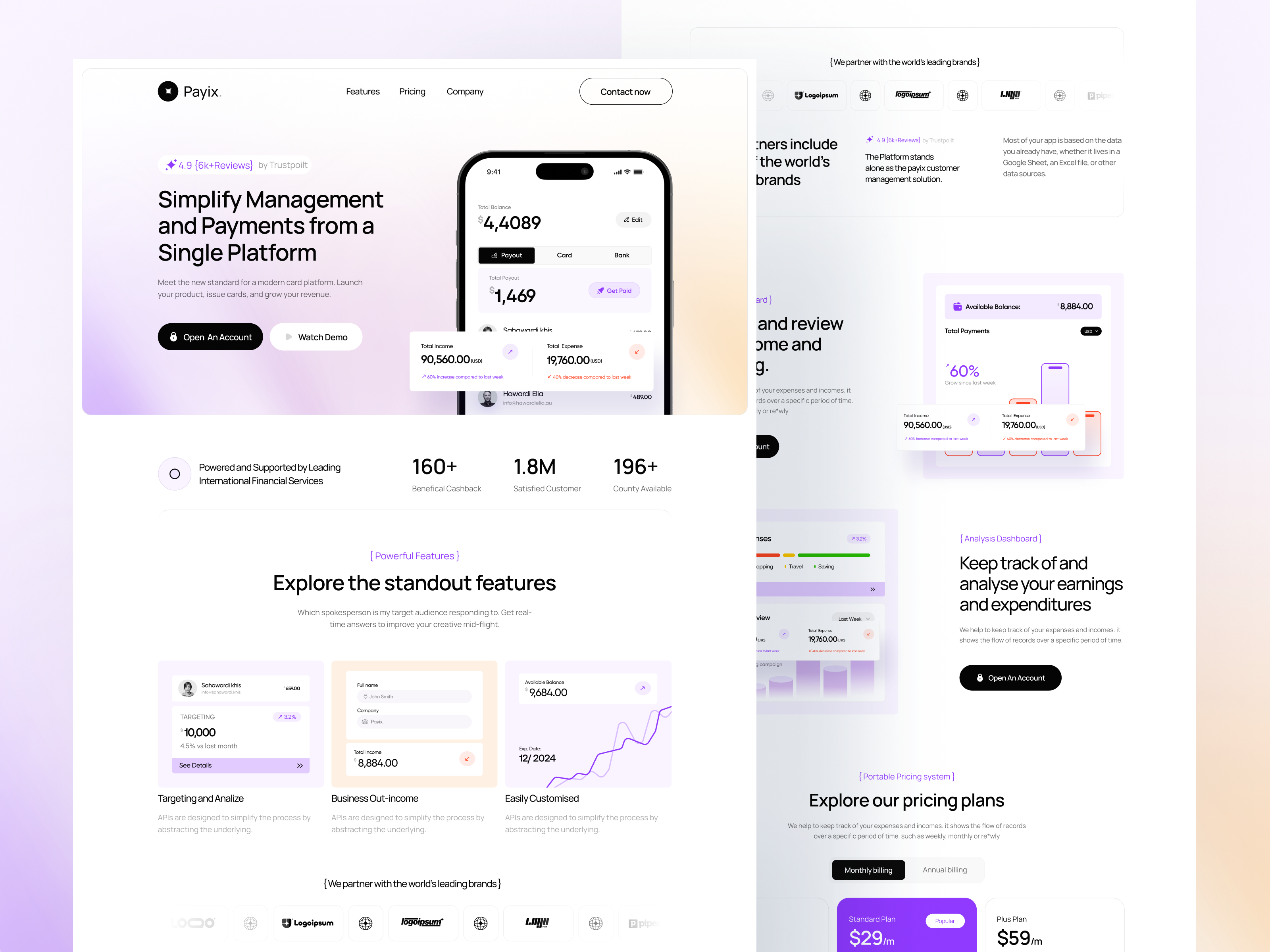 Payix Saas Website Design & Development landing page saas saas landing page saas website saas website design saas website template web design webflow webflow template website design
