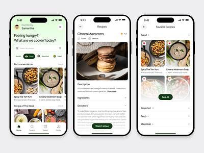 Cookio - Food Recipe Mobile App app chef cook cooking demo design education food food app graphic design guide mobile mobile app recipe recipe app recipes restaurant tutorial ui