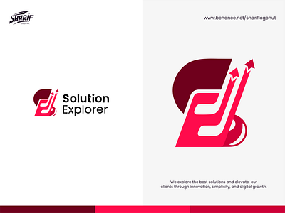 Solution Explorer Software Company Logo branding create logo design graphic design illustration it logo logo design logo world logotype software tech technology typography ui ux vector