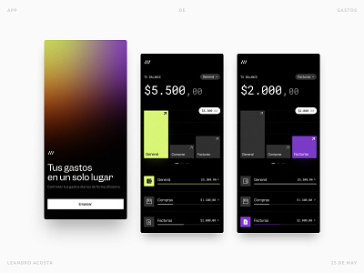 Expense App app dark design design expense mobile payment prototipe ui