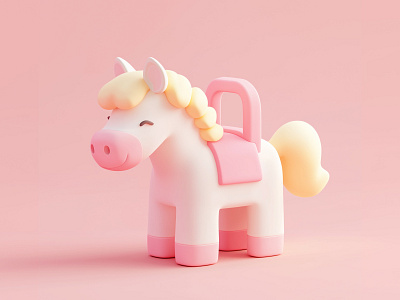Cute Pony in 3D style | Patel 3D Pony Design 3d 3d artist 3d model 3d modeling 3d rendering 3d style animal art blender cartoon clipart cute dribbble artist graphic design icon pastel pastel colors pony soft style unicorn