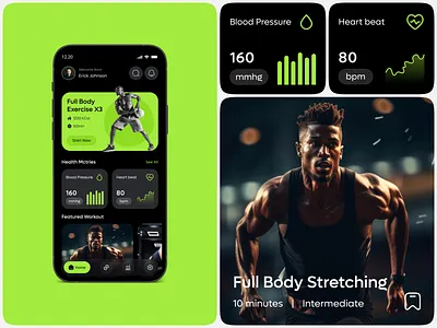 Fitness Mobile App Health Tracking app design design exercise fitness gym health care health tracking mobile app product design tracking ui ux web design workout tracker